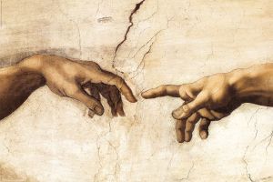 De schepping van Adam (fresco van Michelangelo) De schepping van Adam (fresco van Michelangelo)